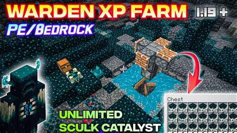 Minecraft Easy Warden Xp Farm For Pe Bedrock Sculk Catalyst Farm