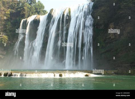 Magnificent View Of The Grand Huangguoshu Waterfall On Baishui River