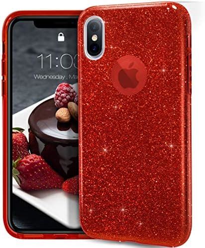 MATEPROX iPhone XS Hülle iPhone X Hülle Glitter Schutzhülle Glitzer