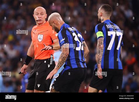 Referee Szymon Marciniak Of Poland During The Uefa Champions League