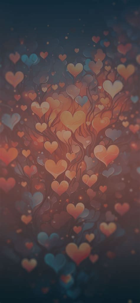 Orange Hearts Background