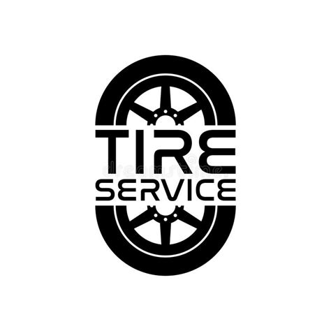 Tire Service Logo Design Isolated On White Background Stock Vector