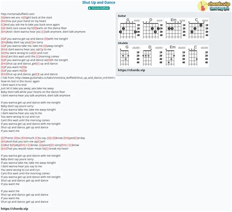 Hợp âm: Shut Up and Dance - cảm âm, tab guitar, ukulele - lời bài hát ...