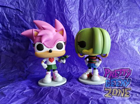 Custom Sonic The Hedgehog Funkos Set 1 Super Sonic Amy Etsy Uk