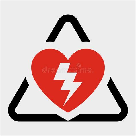 Aedautomateddefibrillator Heart Sign Icon Stock Vector Illustration Of Health Emergency