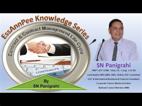 Contract Contract Management Life Cycle By Sn Panigrahi Youtube