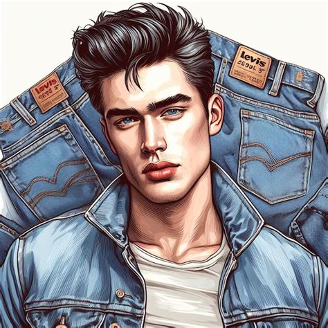 Premium Vector Retro Levis 501 Jeans Model Guy Girl Woman Vector