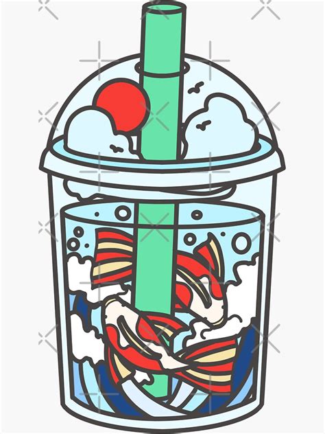 koi bubble tea sticker  sale  sabrinasana redbubble