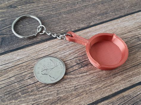 Frying Pan Keychain Copper Silver Gold Black Custom Colours Etsy