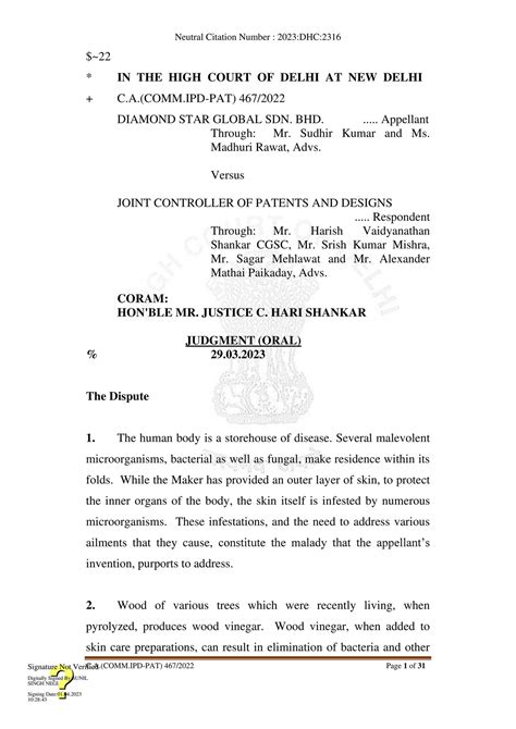 Ajay Amitabh Suman Diamond Star Global Vs Joint Controller Of Patent