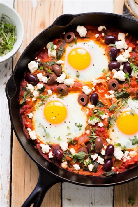 Roasted Red Pepper And Feta Shakshuka With Olive Tapenade Cooking Mediterranean