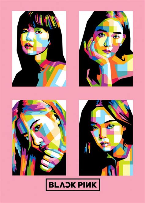 Blackpink Pop Art Poster Print Metal Posters Displate In 2020 Pop Art Portraits Pop Art