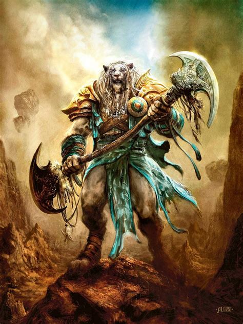Ajani Goldmane Mtg Art From Lorwyn Magic 2010 Magic 2011 Set By