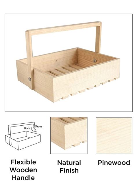 Natural Finish Square Pinewood Tray For Hampers For Event Size 10 X