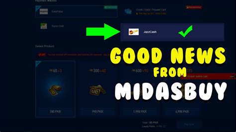 Good News From Midasbuy How To Buy Uc With Jazzcash And Easyaisa Pubg