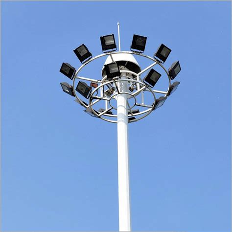 High Mast Lighting Tower With Automatic System Steel Pole And High