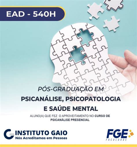 Pós graduação em Psicanálise Psicopatologia e Saúde Mental