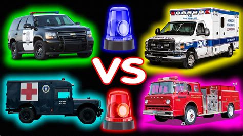 USA Vs Old USA Police Ambulance Fire Truck Siren Horn Sound