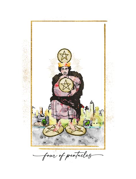 Four Of Pentacles Tarot Card Meaning Writual Planner