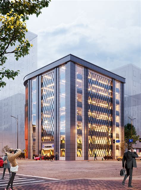 building  car parking exterior design behance