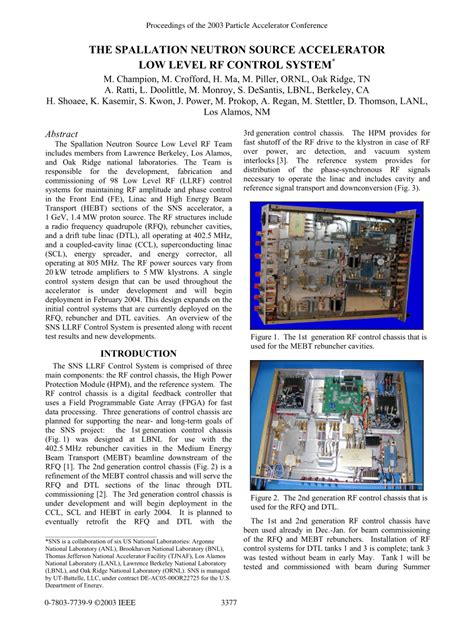 Pdf The Spallation Neutron Source Accelerator Low Level Rf Control System