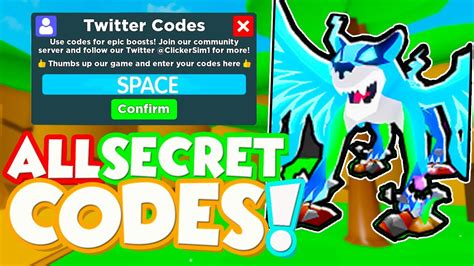 ALL SECRET MYTHIC PET SPACE UPDATE CODES In CLICKER SIMULATOR CODES