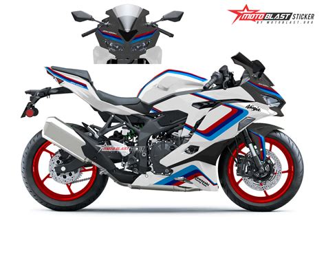 Modifikasi Striping Ninja ZX25R White Tricolor MOTOBLAST