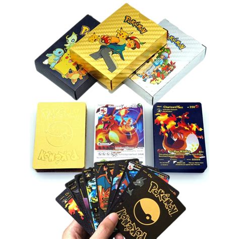 Pokemon Metall Karte Spanisch Box Gold Schwarz Goldenen Buchstaben