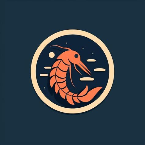 Camarón Logo Vector Simple Color Plano Foto Premium