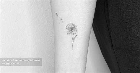 Fine Line Style Dandelion Tattoo Located On The Inner