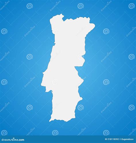 Highly Detailed Portugal Map With Borders Isolated On Background Stock