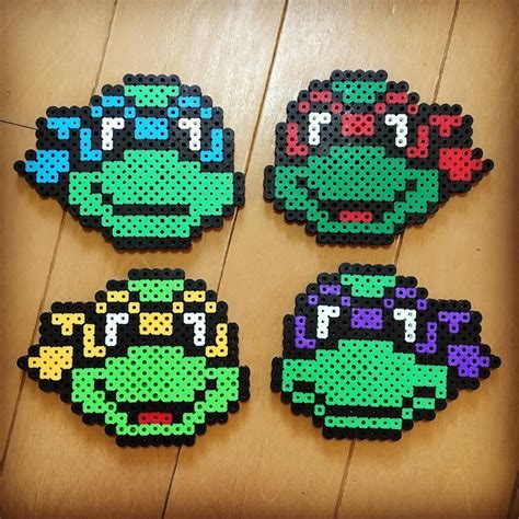 Tmnt Perler Beads By Megumi Perler Bead Art Diy Perler Beads