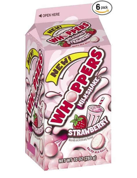 Whoppers Strawberry Milkshake Malted Milk Balls 10 Ounce Cartons Pack