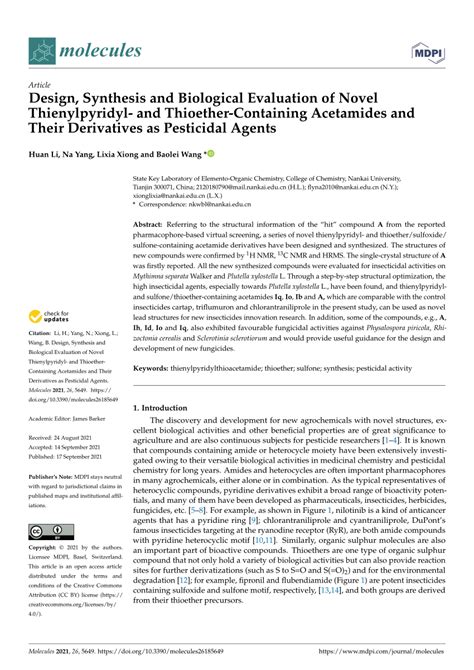 PDF Design Synthesis And Biological Evaluation Of Novel