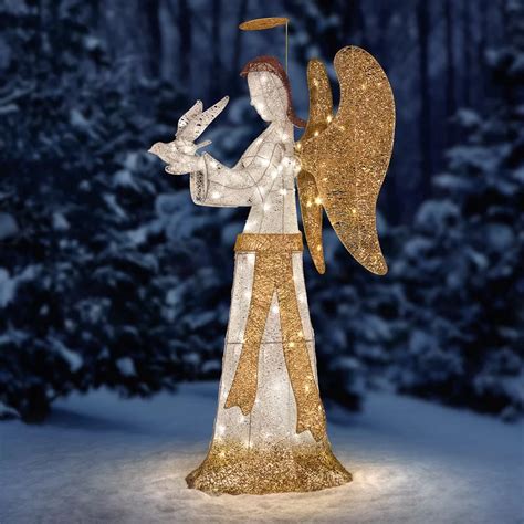 Haute Decor Led Praying Angel With Dove Lighted Display Wayfair