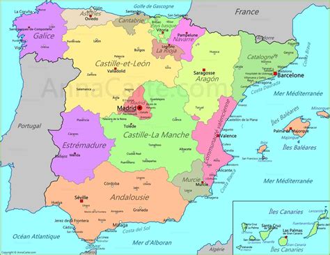 Arriba Imagen Carte D Espagne Avec R Gions Et Villes Fr