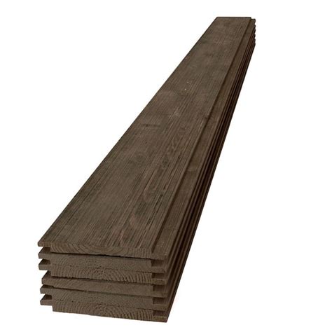 Ufp Edge 1 In X 8 In X 8 Ft Barn Wood Dark Brown Pine Shiplap Board