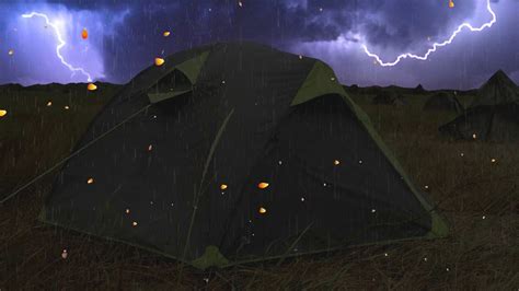 Thunderstorm Rain On Tent Sounds For Sleeping Lightning Drops