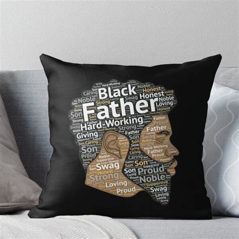 Black Father African American Words In Afro Hair Pillow For Sale By