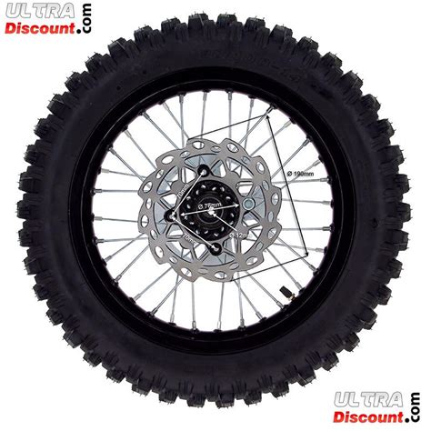 Roue Arrière Complète 14 Noire pour Dirt Bike AGB30 Piece Dirt Bike