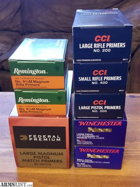 ARMSLIST For Sale Primers Winchester CCI Remington Federal Alcan