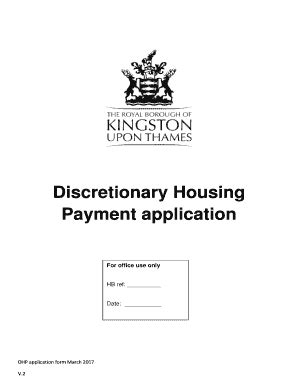 Discretionary Housing Payment Application Kingston Council Fill And