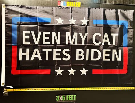 Donald Trump Flag FREE USA SHIP My Cat Hates Biden Republican Desantis