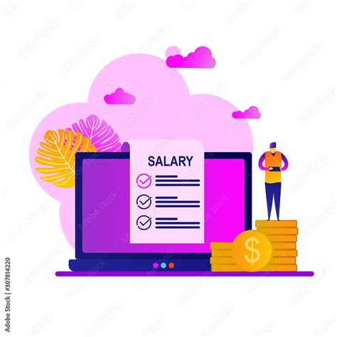 Payroll Salary Payment With Tiny People Character Concept Vector