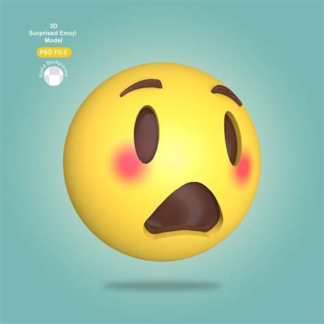 Premium PSD 3d Surprise Emoji Rendering