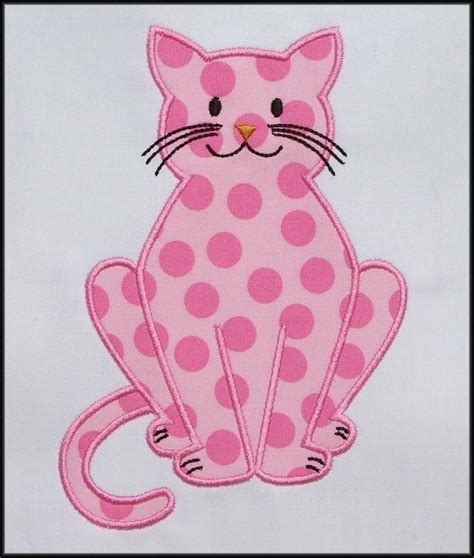 Instant Download Kitty Applique Designs 3 Sizes Etsy Cat Applique