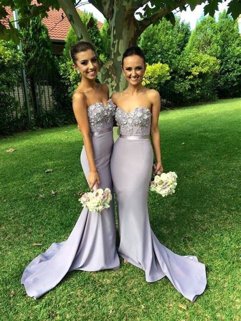 Elegant Lilac Mermaid Bridesmaid Dress With Beaded Appliques From