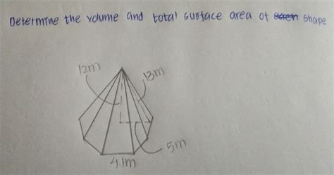 Solved Determine The Volume And Total Surface Area Of Shape Math