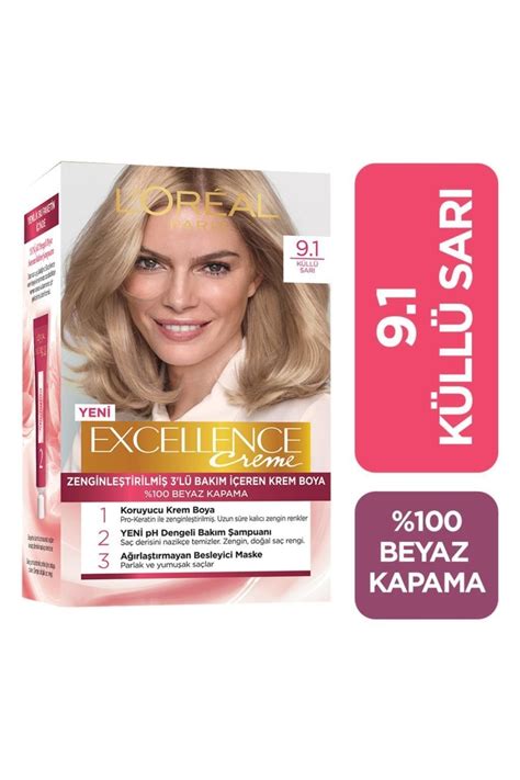L'Oreal Paris L'oréal Paris Excellence Creme Saç Boyası 9.1 Sarı Küllü ...