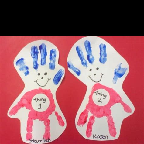 Thing And Thing Hand Prints Seuss Crafts